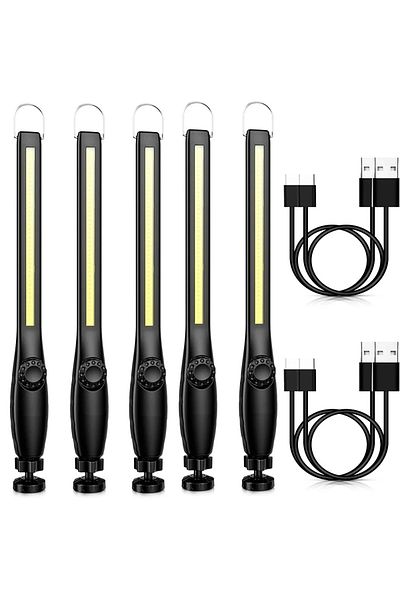 XIWANGFIRE 5PCS 1- 5Pack COB+LED Flashlight Magnetic Work Light USB Rechargeable Torch Portable Lantern Inspect