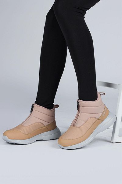 Jump 29177 Roz somon cu fermoar - Cizme casual maro pentru fete