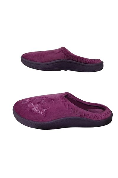 GEZER Purple Flower Patterned Indoor Daily Slippers