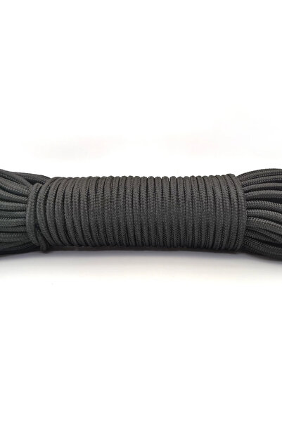 Choice حبل باراكورد أسود 3 مم بطول 100 قدم (31 مترًا) حبل مظلة للمشي لمسافات ...