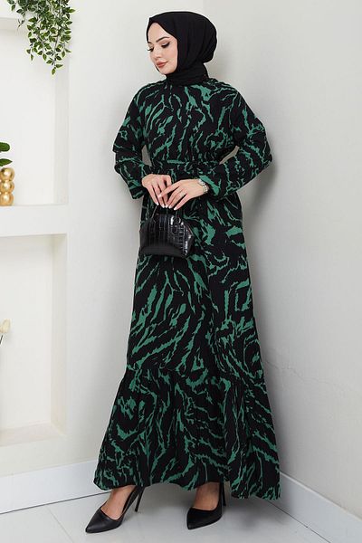 hafsamina Lisa Viscose Dress Green Hm2687