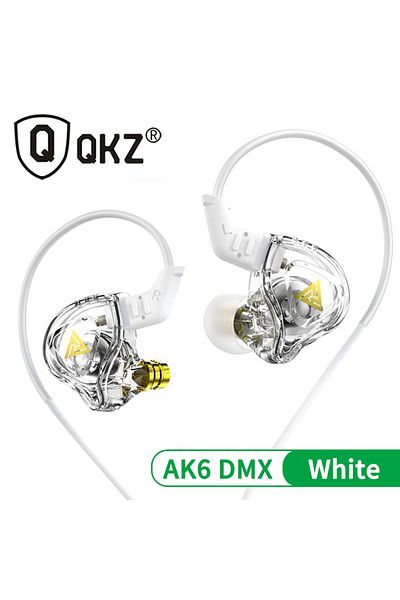 Choice Ak6 Dmx-white Qkz Akx Hifi Heavy Bass Transparent Earphones Iem Monitor Level 3.5mm In-ear Music Hea