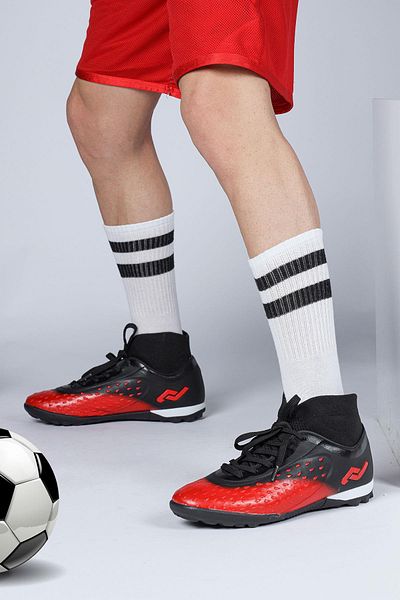 Jump 29673 Red - Black Astroturf Football Shoes with Socks