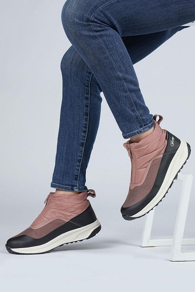 Jump 28795 Zippered Salmon Pink - Black Women's Waterproof Boots