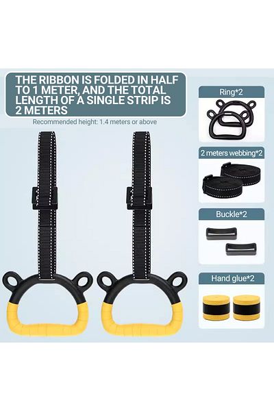 Choice 2 Gymnastic Rings Pull Up Handle Rings With Adjustable Straps Chlidren Adult Home Workouts Strength.