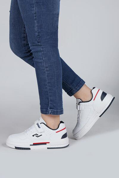 Jump 30061 Beyaz - Lacivert Üniseks Çocuk Sneaker Günlük Spor Ayakkabı