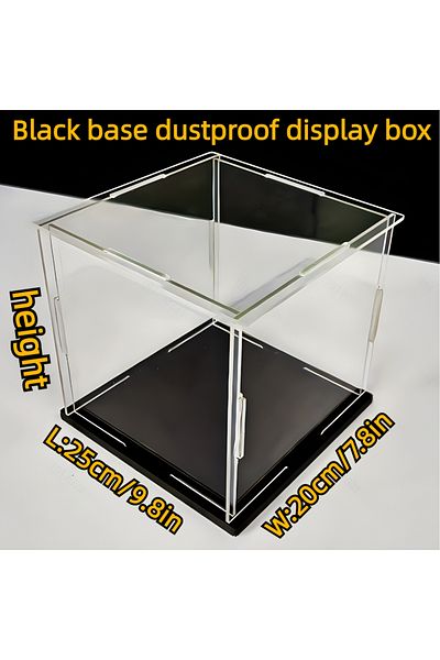 Choice height 10cm 25x20 1pcs, black base acrylic display box, suitable for toy dolls, collectibles, and si