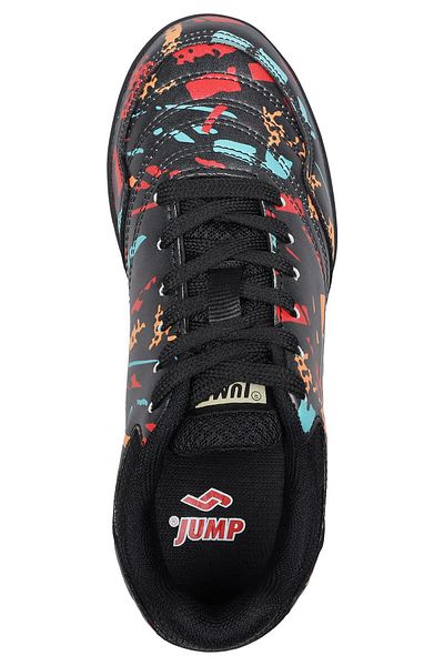 Jump 31524 Negru - Pantofi de fotbal cu crampoane cu gazon artificial pentru copii