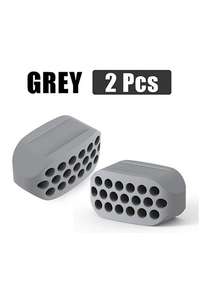 Choice 2pcs Grey 2PCS Silicone Jaw Exerciser Facial Toner Jawline Fitness Ball Neck Toning Equipment Facial