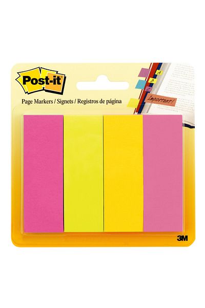 Post-it ® Page Marker 671-4AU, Assorted Colors, 7/8 in x 2 7/8 in x (22.2
mm x 73 mm)