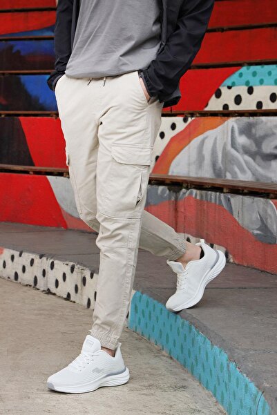 Jump 29578 Λευκά ανδρικά αθλητικά παπούτσια για περπάτημα και αθλητικά παπούτσια κατάλληλα για καθημερινή χρήση