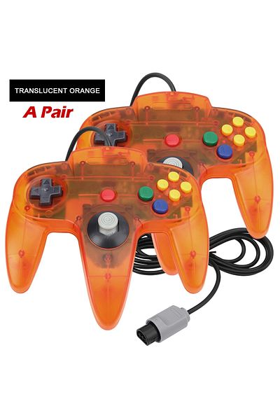 Choice Transparent Orange 2PCS/Pair Wired Gamepad For N64 Wired Joypad Controller for N64 Classic Joystick