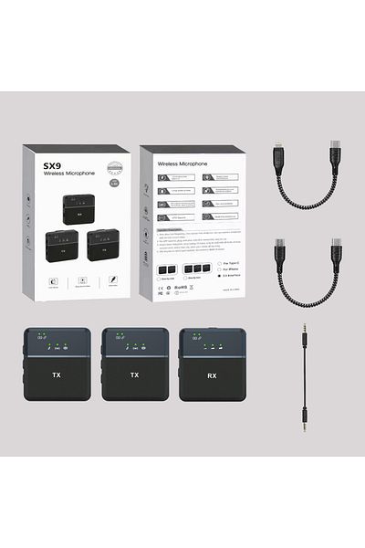 SENXIN SX9 dual mic SENXIN Portable Lavalier Interview Wireless Microphone SX9 for Mobile SLR Camera Interv