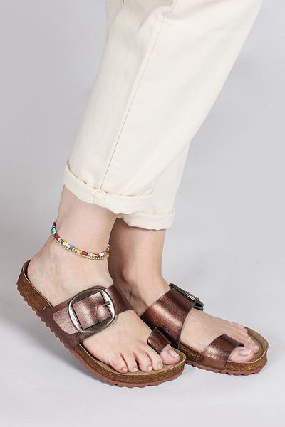 Jump 50012 Single Buckle Bronze Women's Flip Flops
