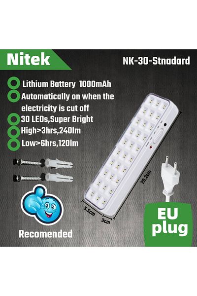 Choice 30 مصباح LED 4 وات 1000 مللي أمبير في الساعة مصباح طوارئ محمول قابل لإعادة الشحن للمنزل والتخييم وفانوس حائطي
