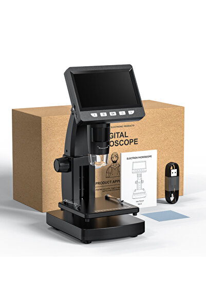 Choice1 مجهر رقمي أسود 1000X 4.3 بوصة LCD 1080P ميكروسكوب عملة معدنية 8 مصابيح LED مكبر USB لحام