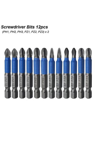 Choice Screwdriver Bit 12pc Magnetic Screwdriver Bit Set Anti Slip Non Cross Phillip Electric Drill Screw D