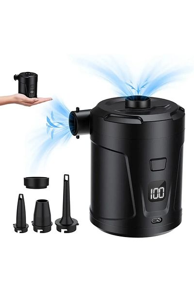 Choice Black Electric Air Pump Inflator Battery Rechargeable Air Compressor For Pvc Boat Mattress Inflatabl