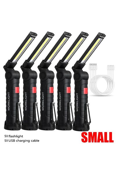 ESMARTER W51 Small 5pcs New Portable COB LED Flashlight USB Rechargeable Work Light Magnetic Lanterna Hanging