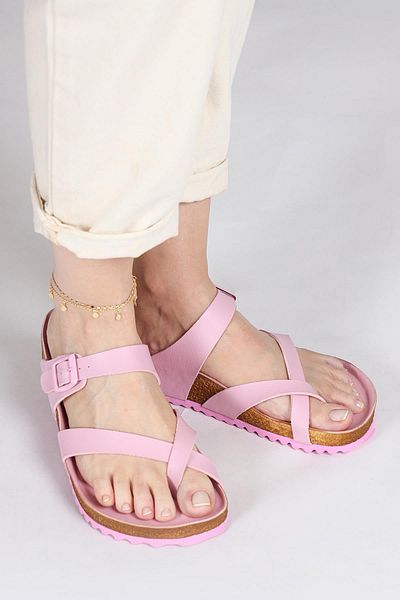 Jump 50008 Single Buckle Pink Women's Flip Flops