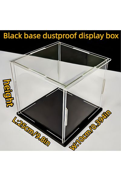 Choice height 15cm 25x10 1pcs, black base acrylic display box, suitable for toy dolls, collectibles, and si