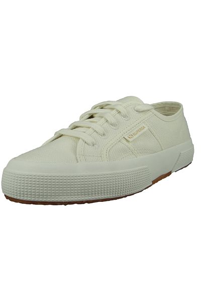 Superga Damen Low Sneaker Organic Canvas Natural Low Top S2111KW Weiß A02 red beet Textil