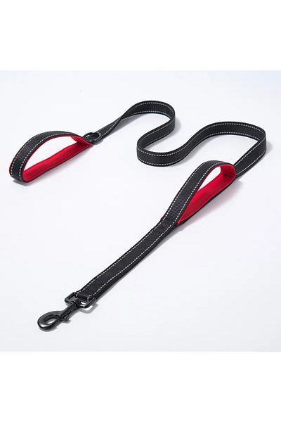 Choice XL-180cm Black red Dog Leashes Outdoor Travel Dog Training Chain Heavy Duty Double Handle Lead for G