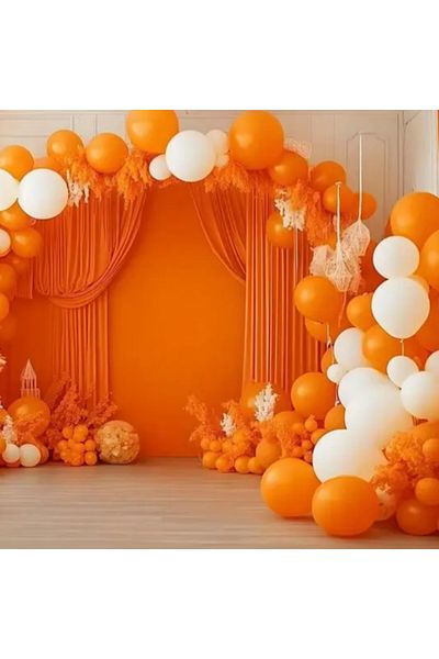 Balon marketi Set of 100 Balloon Chains – Orange and White 12 Inches