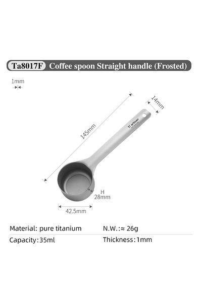 Choice Ta81017F-35ml Tiartisan Titanium Coffee Spoon Outdoor Camping Portable Multifunctional Matte Coffee
