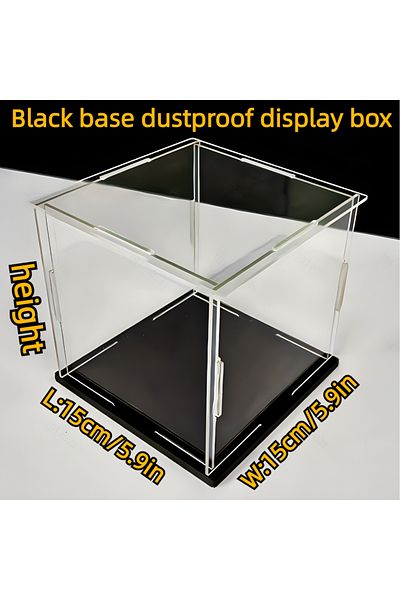 Choice height 15cm 15x15 1pcs, black base acrylic display box, suitable for toy dolls, collectibles, and si