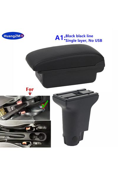 Choice A1 black line No USB For Fiat 500 armrest box For Fiat CRONOS Car Armrest box Dedicated Retrofit hei