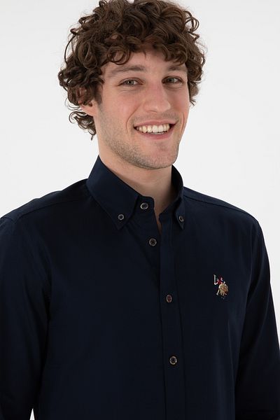 U.S. Polo Assn. Мъжка тъмносиня риза с дълъг ръкав, базова 50297897-VR033