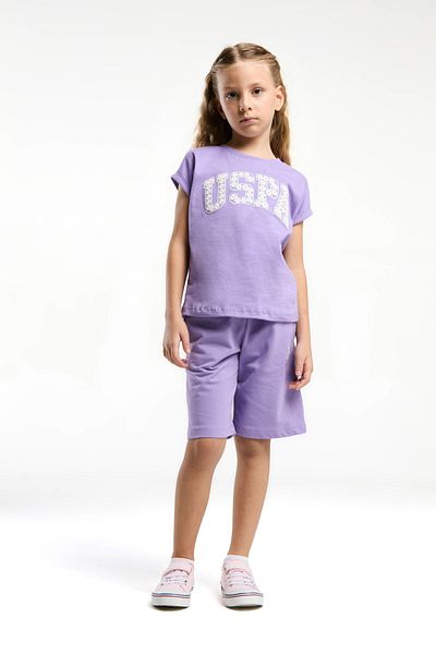 U.S. Polo Assn. U.S. Polo Assn Girl's Uspa Patterned, Bermuda Set