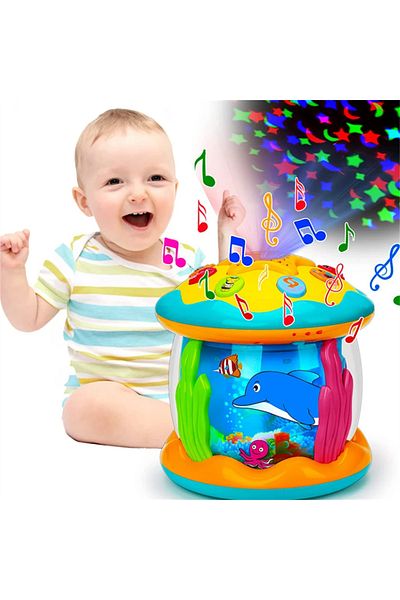 Choice Multicolor Light, Music, Projection, Ocean Hand Clapping Drum, Soothing Wooden Horse Drum, Toy, Puzz