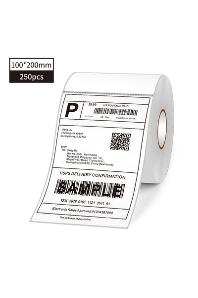 Choice 100X200mm Thermal Shipping Labels Roll Shipping Package Thermal Printer All-Purpose Label Paper Stic