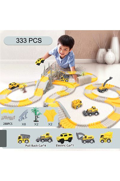 Choice 333 pcs 333pcs DIY Race Flexible Railway Racing Play Game Set Track Rail Car Toys Children Bend Elec