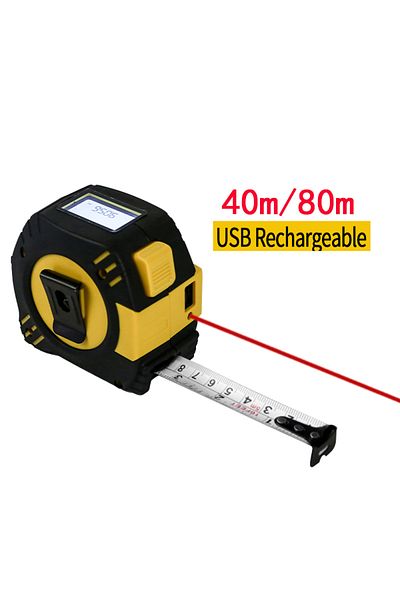 Choice laser 40m 5mTape 2in1 Multifunction Laser Rangefinder Rechargeable 80m 40m with 5m Tape LCD Display