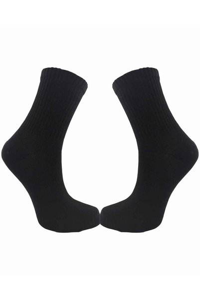 modasocks 6'lı Tek Renk Spor Kolej Çorap Siyah