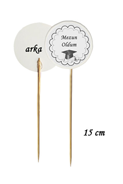 BEYHAN BAYHAN 15 Cm Uzun Kürdan - 10 Adet Kepli Diplomalı Mezun Oldum Mezuniy...