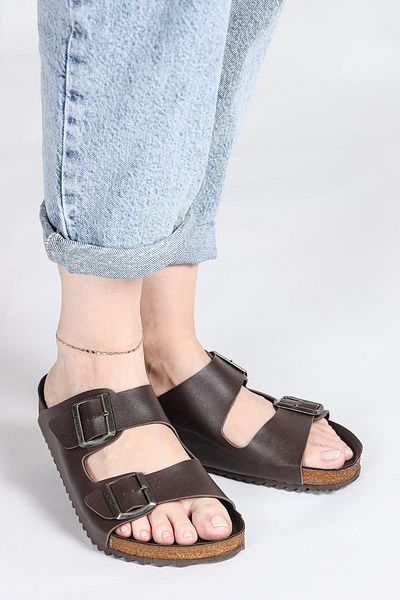 Jump 50010 Double Buckle Dark Brown Daily Women's Slippers