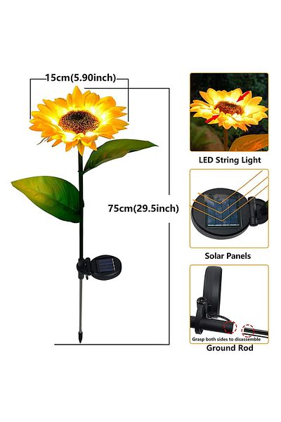 Choice Warm White Simulated Outdoor Solar Sunflowers Smart Sense Garden Lights Yard Wedding Thanksgiving De