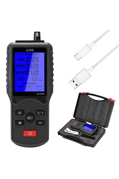 meterk Plastic box JD-3002 Air Quality Detector CO2 HCHO TVOC Temperature Humidity Measuring Device CO2 Met
