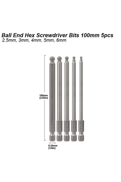 Choice Ball End Hex Bit B Ball End Hex Screwdriver Bit Set Magnetic Hexagon Head Allen Wrench Metric Screw