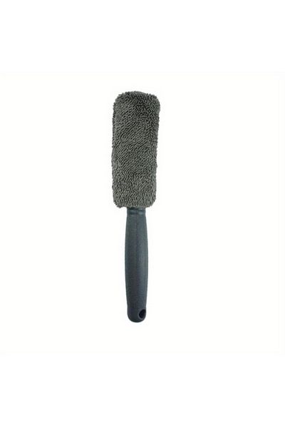 Choice GRAY Car Wheel Wash Brush Portable Microfiber Tire Rim with Plastic Handle Auto Trunk Motorcycle Det