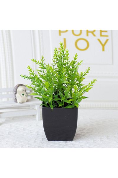 Choice d 1pc Fake Plant Black Pot, Mini Artificial Eucalyptus Potted Plant for Indoor Home Office Farmhous.