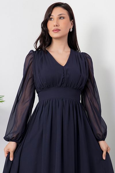 PULLIMM Rochie din șifon cu cravată la spate DKS1227