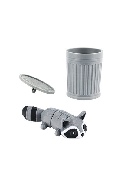 Choice OneSize 1PC 3D printed raccoon bucket, one raccoon plus one bucket, handmade model decoration orname
