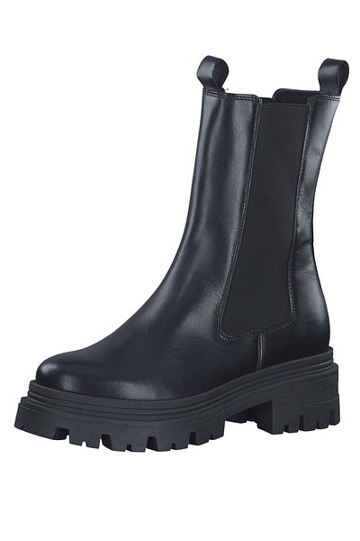 Tamaris Damen Elegante Stiefel 1-25498-41 Schwarz 003 Black Leather Leder mit Removable Sock