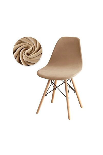 Choice غطاء كرسي من المخمل بلون سادة قابل للتمدد بدون أذرع من قطعة واحدة، غطاء مقعد طعام مرن