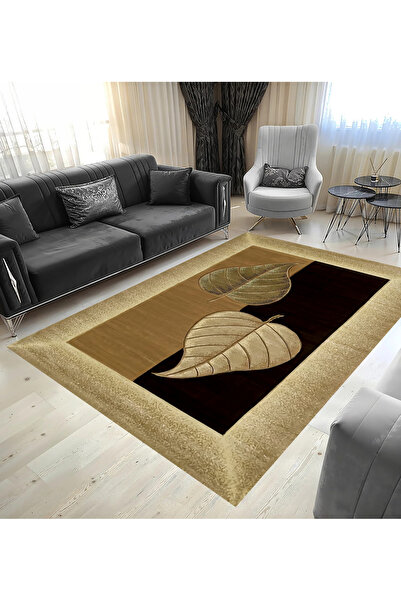 GNL HOME Yaprak Desenli Yazlık Dijital Baskı,Salon,Mutfak ,Ofis,Balkon Halısı